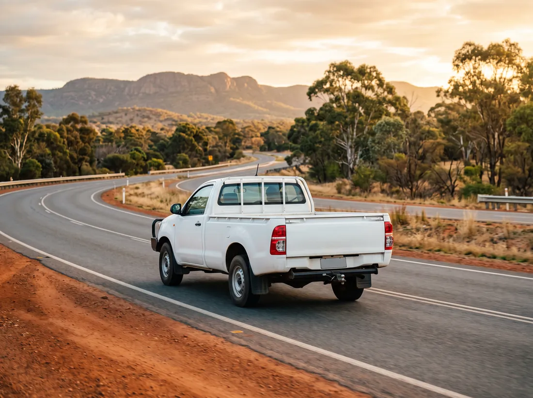 A tradie work ute on an Australian street
